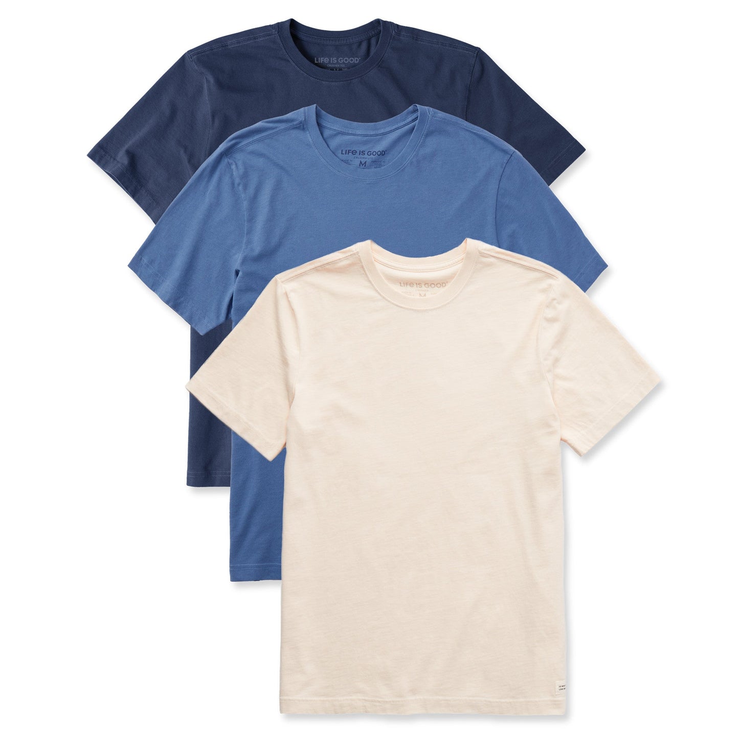 Men's Solid 3-Pack Crusher Tee Multi 7