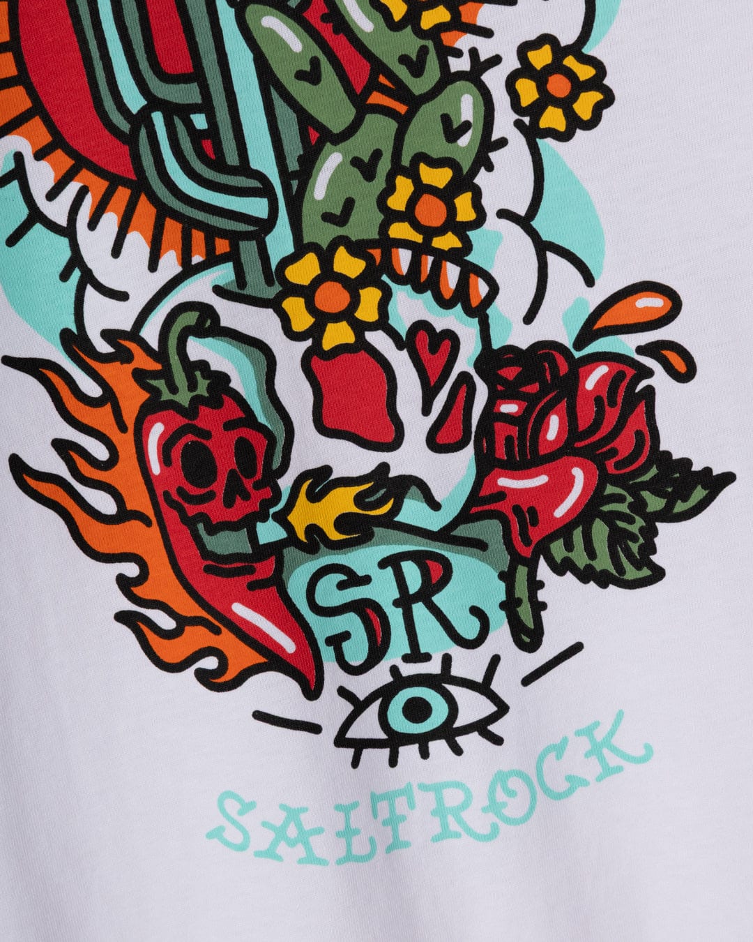 Cactus Flame - Mens T-Shirt - White