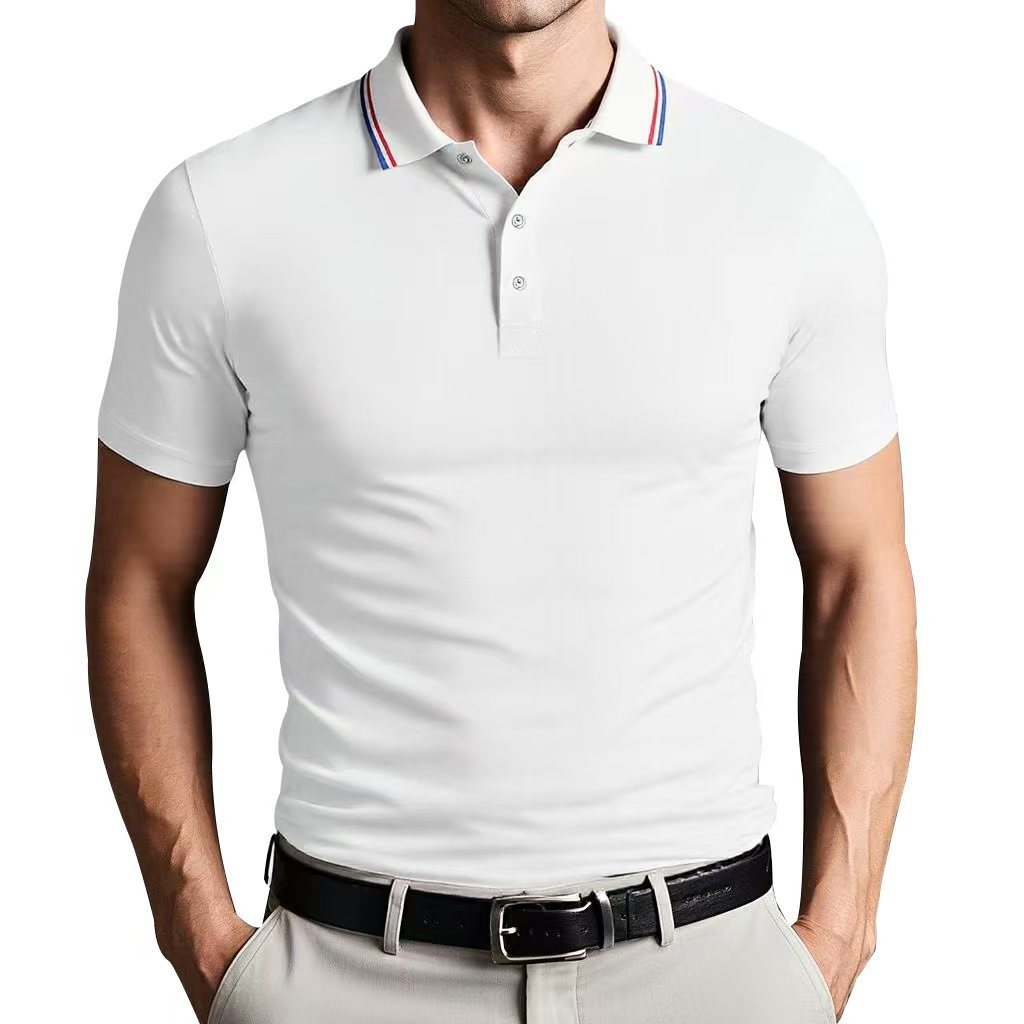 European size quick-drying polo shirt with lapel short sleeves