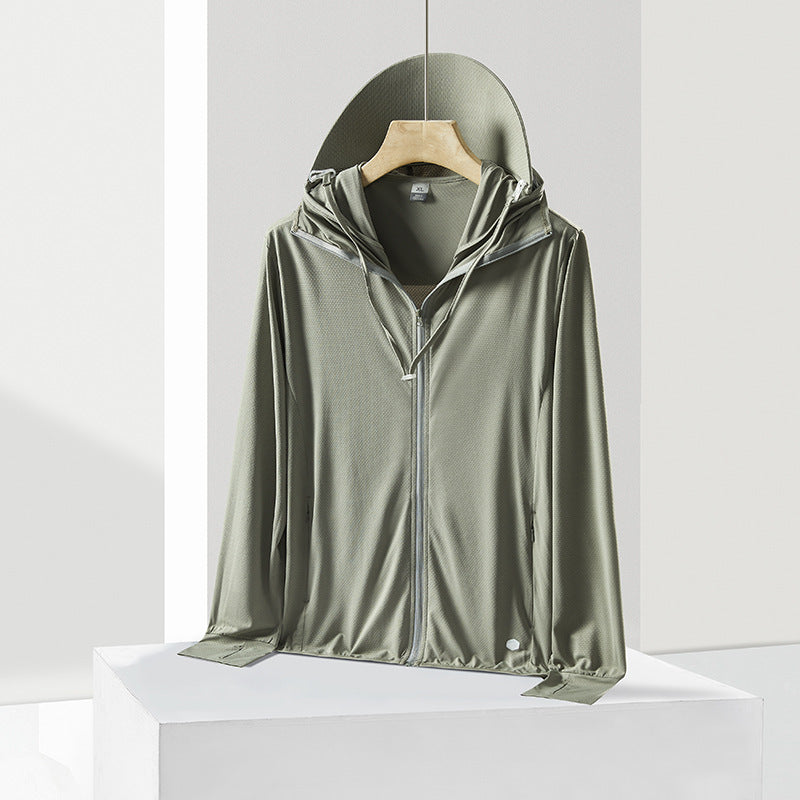 UPF50+ sun protection clothing ice sense anti-ultraviolet summer men's thin