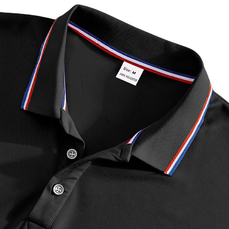 European size quick-drying polo shirt with lapel short sleeves