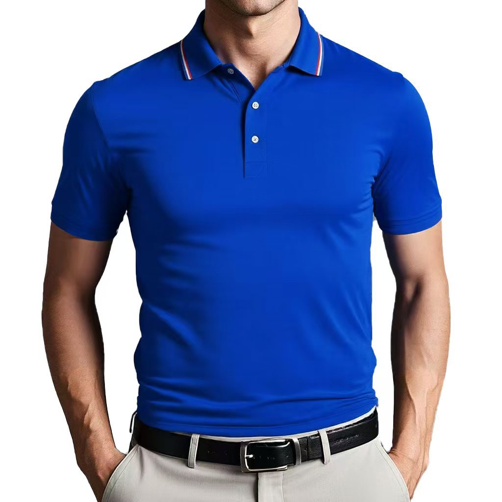 European size quick-drying polo shirt with lapel short sleeves