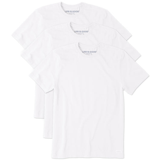 Men's Solid 3 Pack Crusher Crew - White