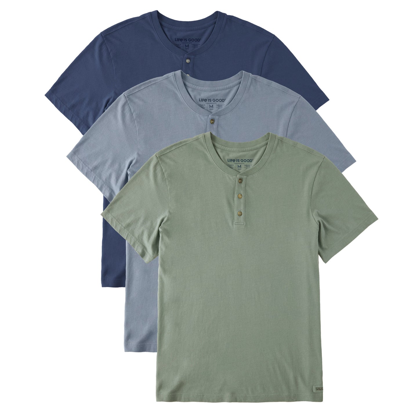 Men's Solid 3-Pack Crusher-LITE Henley- Multi