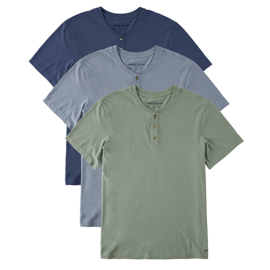 Men's Solid 3-Pack Crusher-LITE Henley- Multi
