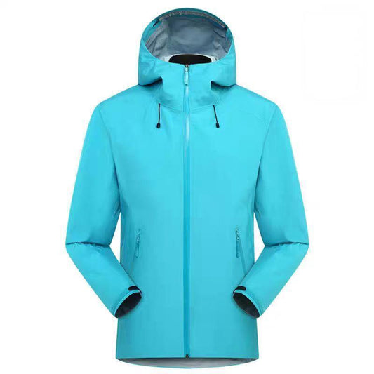 Single-layer outdoor hard shell waterproof ultra-light laminated sports mountaineering jacket for men and women