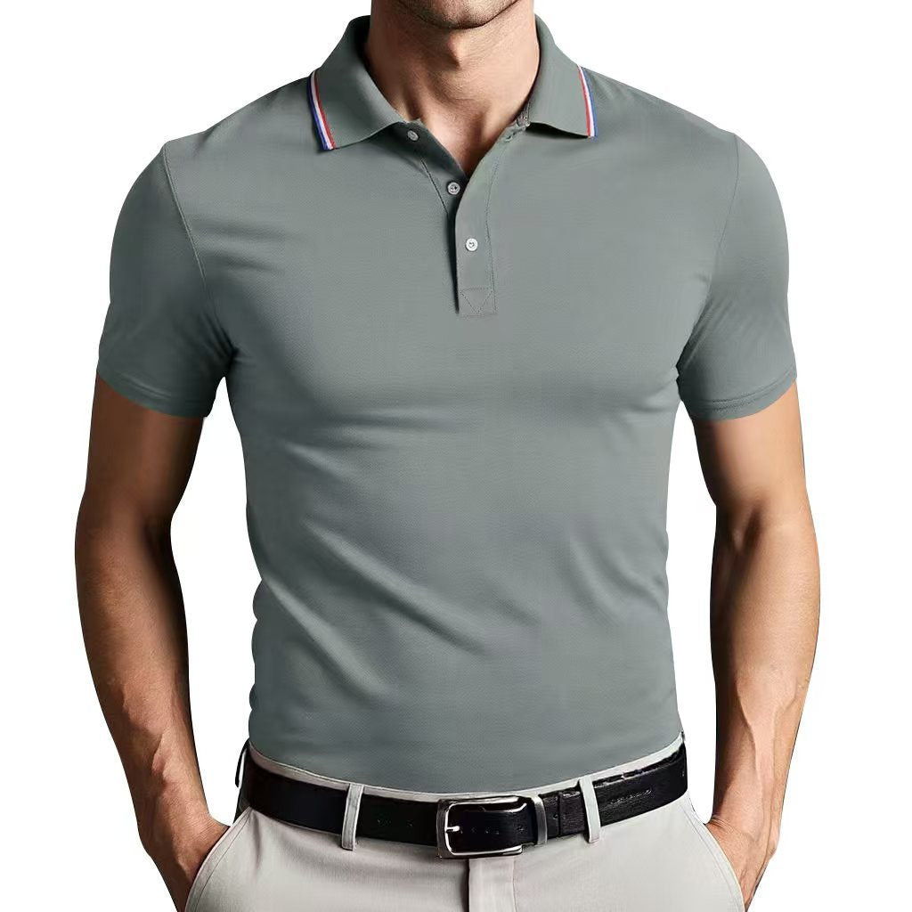 European size quick-drying polo shirt with lapel short sleeves