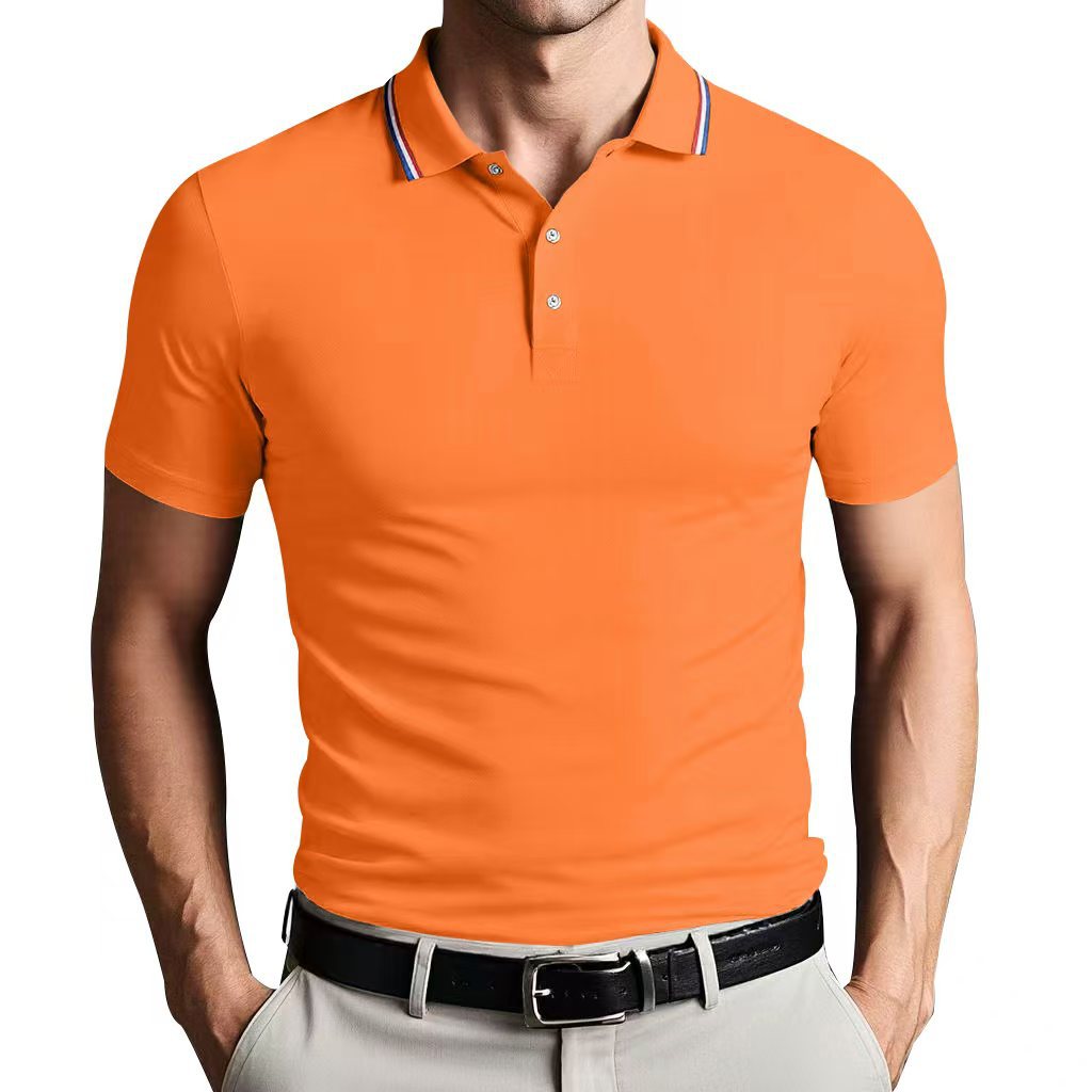 European size quick-drying polo shirt with lapel short sleeves
