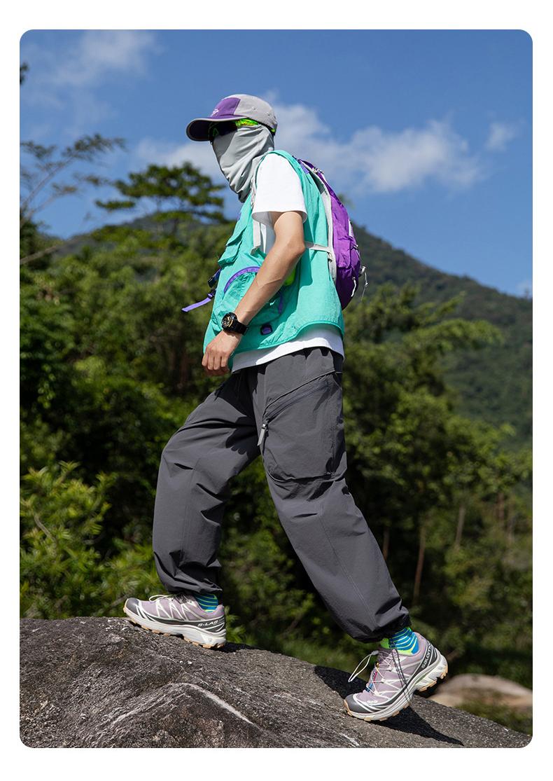 PUF50+ casual versatile storage overalls couple trousers