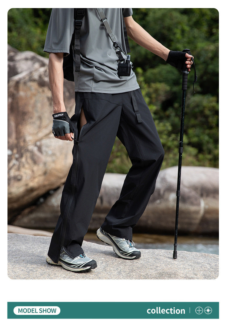 New three-proof outdoor waterproof quick-drying functional assault pants sports zipper wide-leg pants