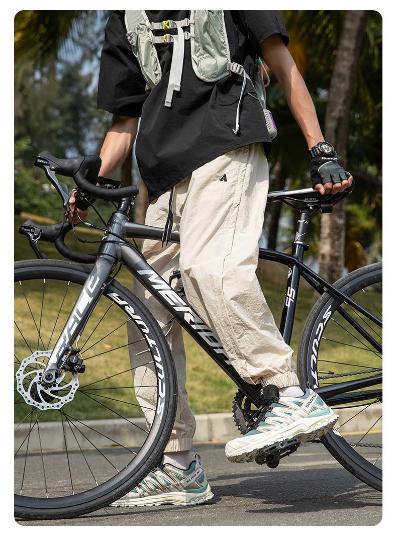 American style loose ice silk cropped pants