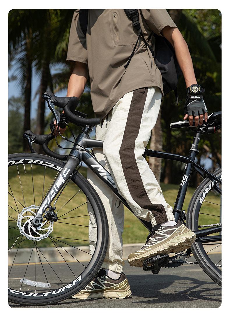 Summer ice silk pants for men American style outdoor quick-drying nine-point pants