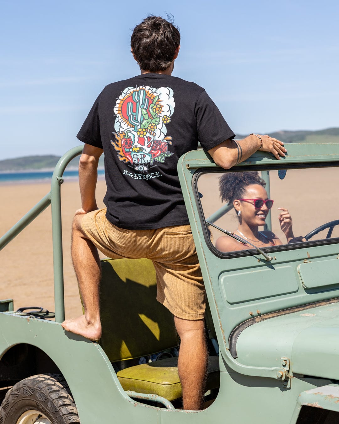 Cactus Flame - Mens T-Shirt - Black