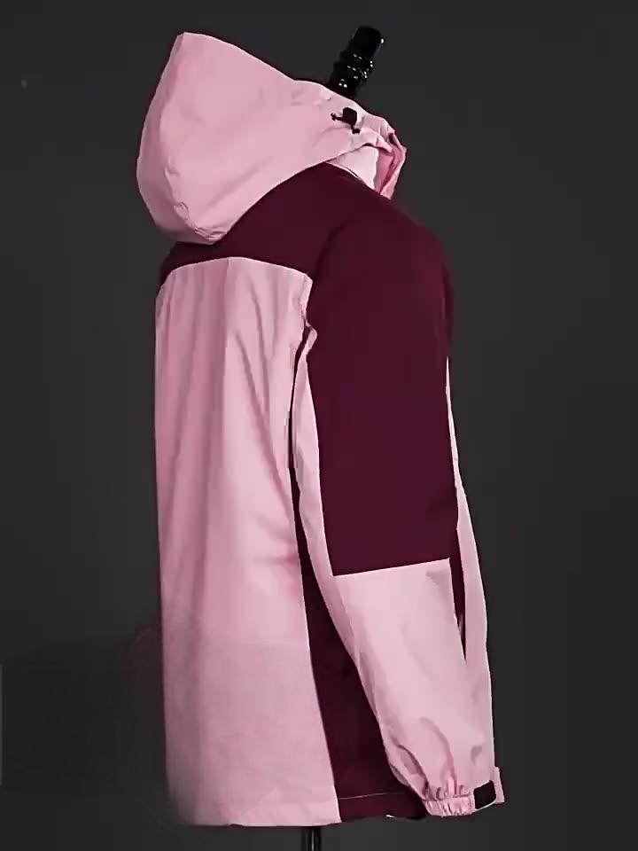 Men's and women's anti-virus waterproof mountaineering clothing three-in-one detachable jacket