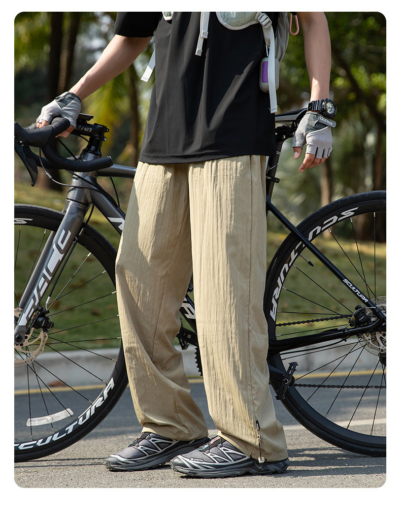 Ice silk light drape casual pants