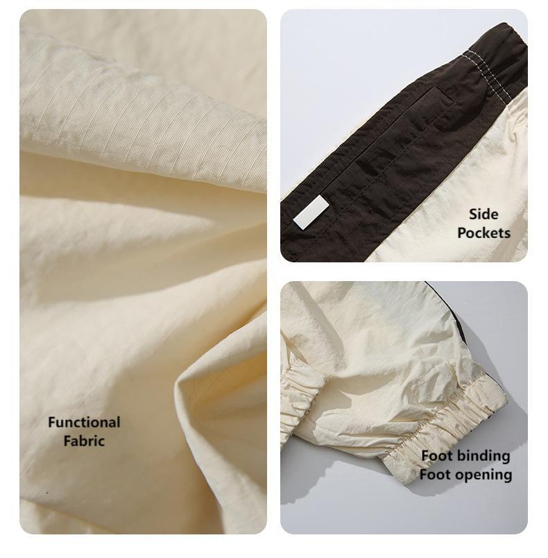 Summer ice silk pants for men American style outdoor quick-drying nine-point pants