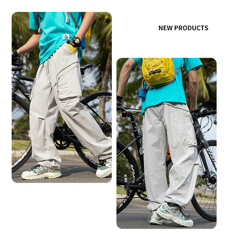 PUF50+ casual versatile storage overalls couple trousers