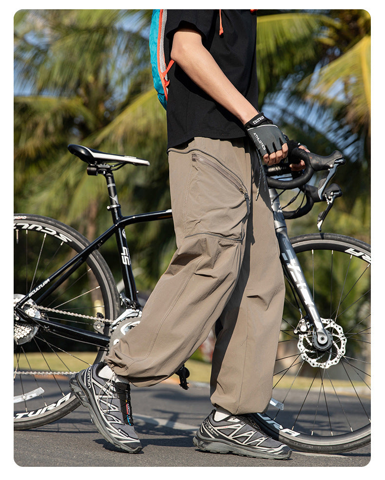 PUF50+ casual versatile storage overalls couple trousers