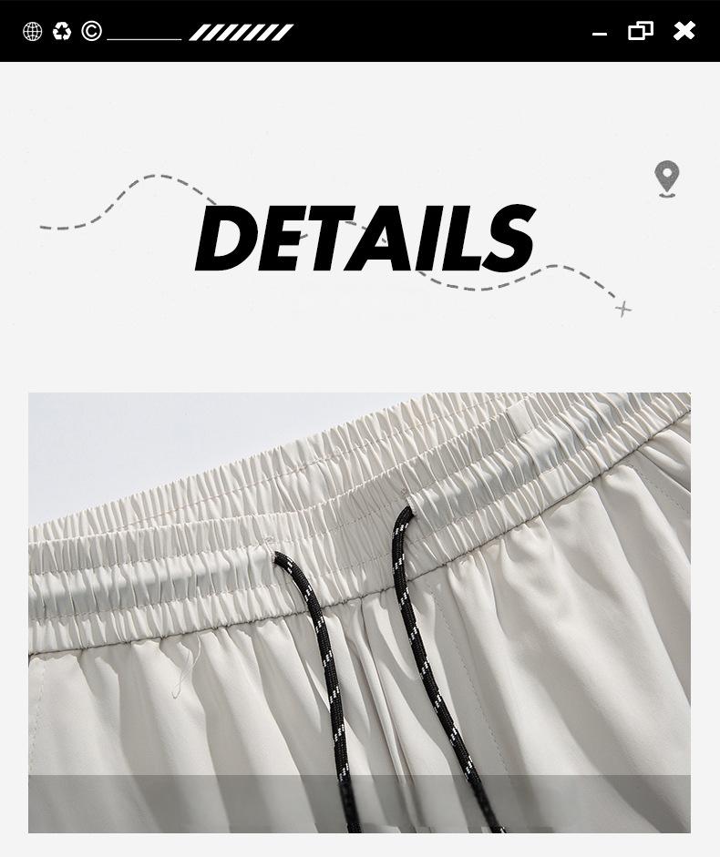 Men's quick-drying zipper breathable mesh loose casual trousers