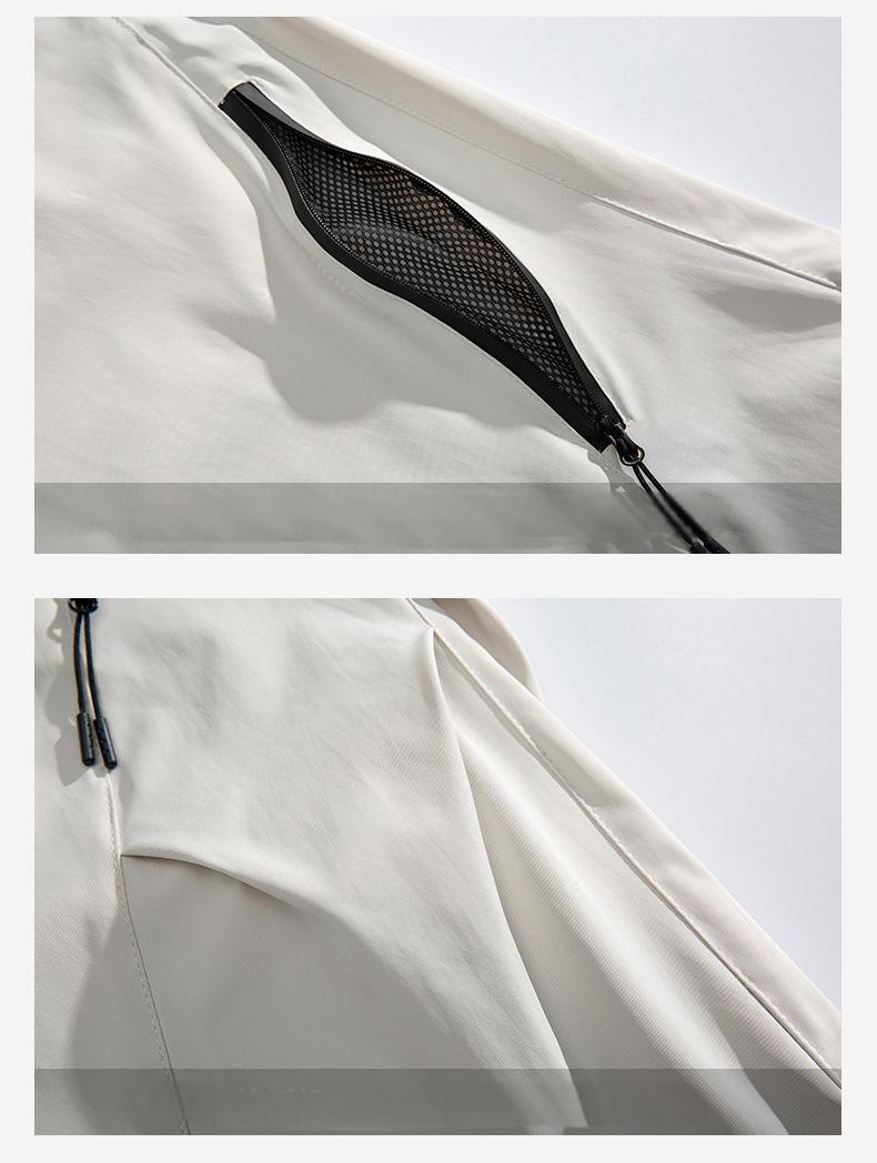 Men's quick-drying zipper breathable mesh loose casual trousers