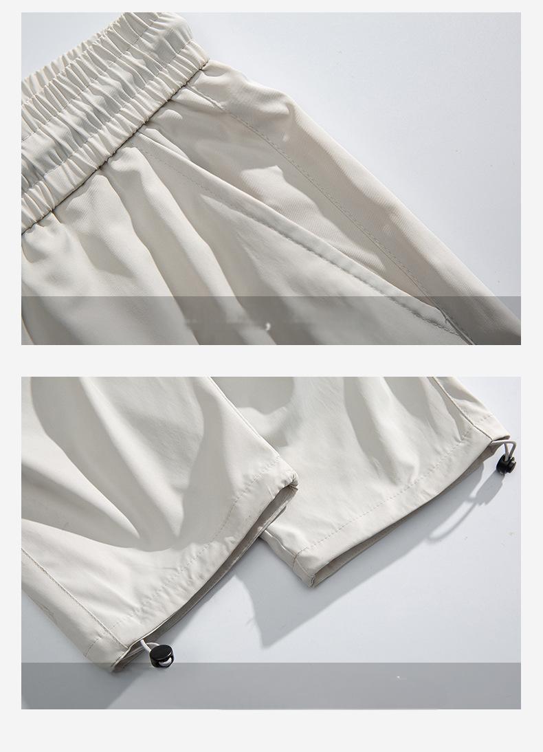 Men's quick-drying zipper breathable mesh loose casual trousers