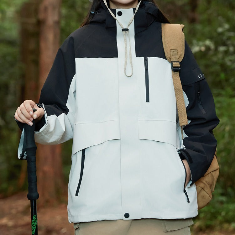 Men's and women's anti-virus waterproof mountaineering clothing three-in-one detachable jacket