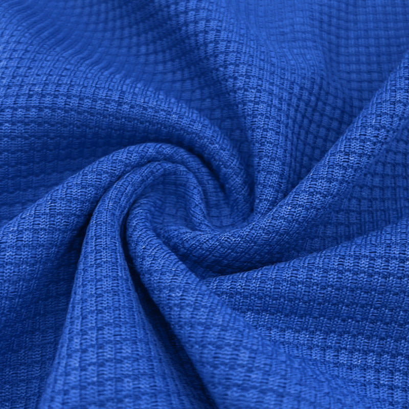 Waffle oversize solid color casual short sleeves