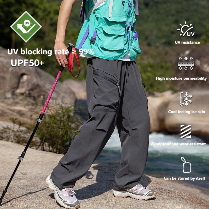 PUF50+ casual versatile storage overalls couple trousers