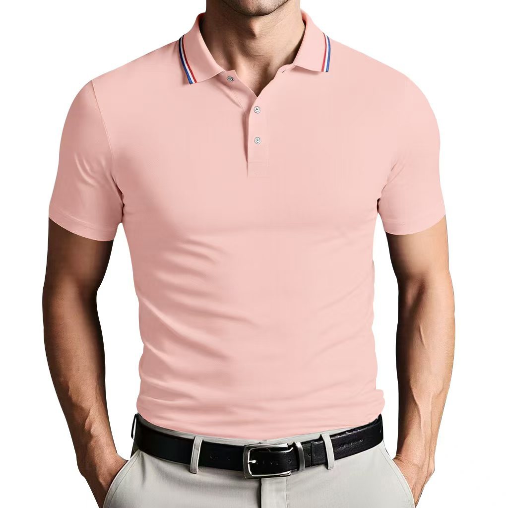 European size quick-drying polo shirt with lapel short sleeves