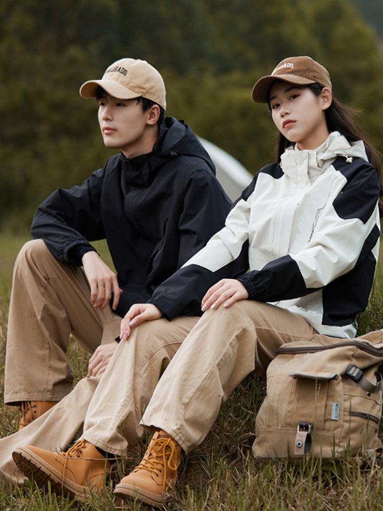 Men's three-in-one waterproof jacket, detachable, thick, outdoor, windproof and waterproof