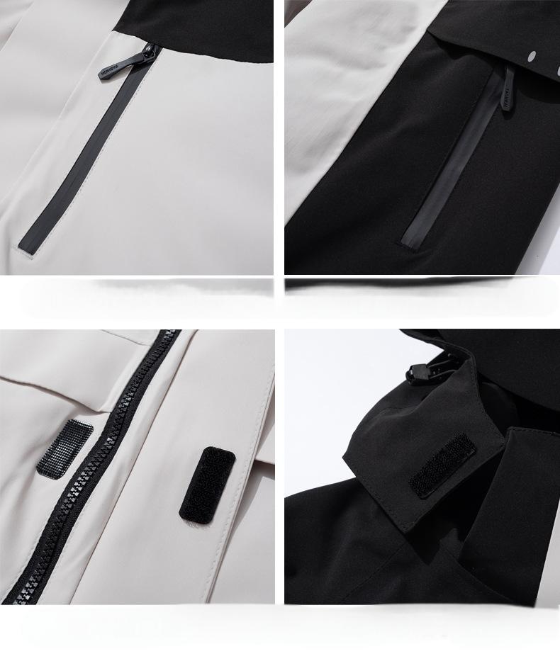 Men's and women's anti-virus waterproof mountaineering clothing three-in-one detachable jacket