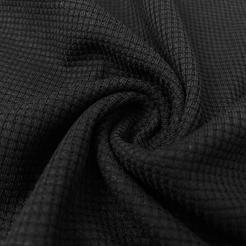 Waffle oversize solid color casual short sleeves