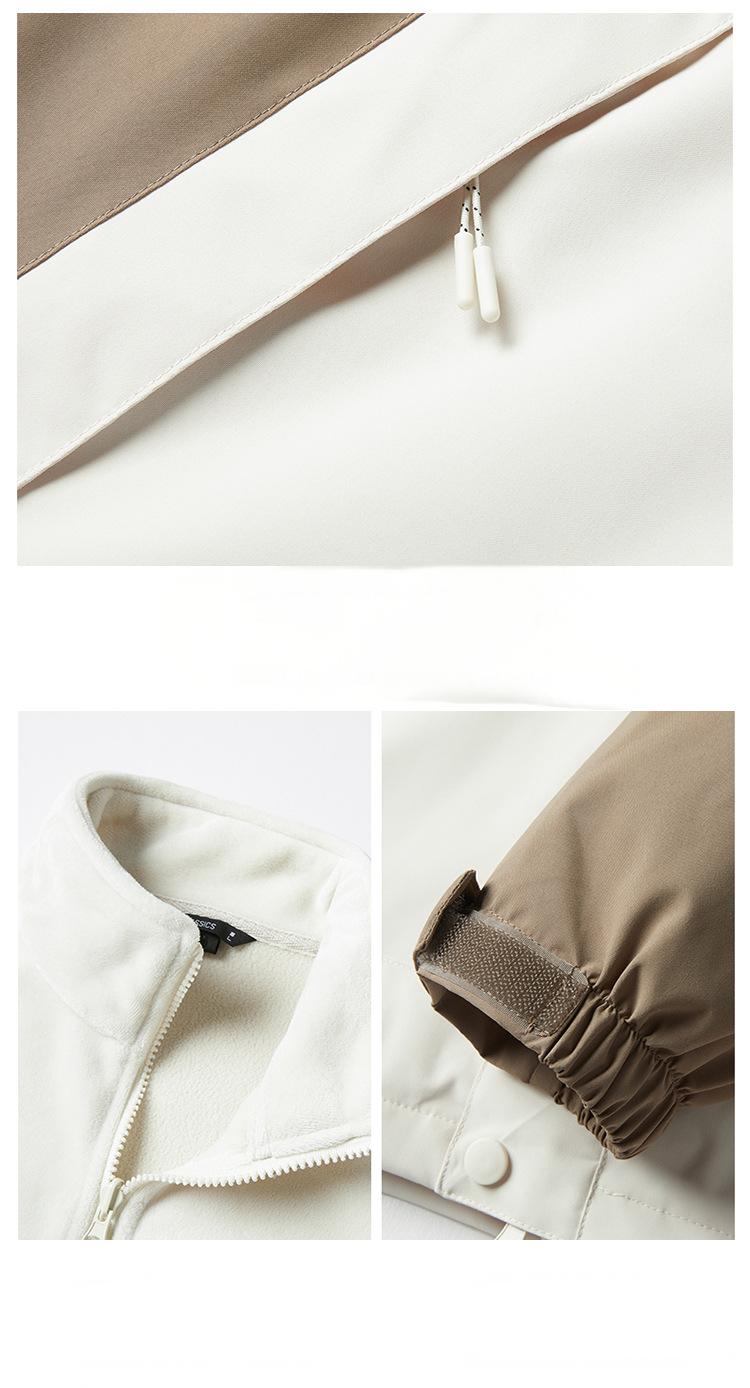 Men's three-in-one waterproof jacket, detachable, thick, outdoor, windproof and waterproof