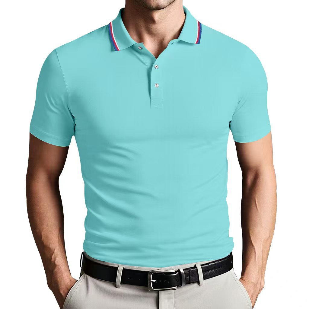 European size quick-drying polo shirt with lapel short sleeves
