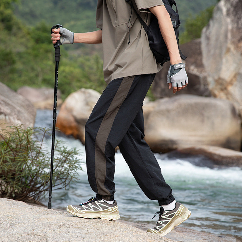 Summer ice silk pants for men American style outdoor quick-drying nine-point pants