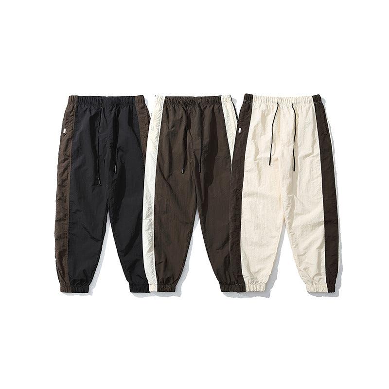 Summer ice silk pants for men American style outdoor quick-drying nine-point pants