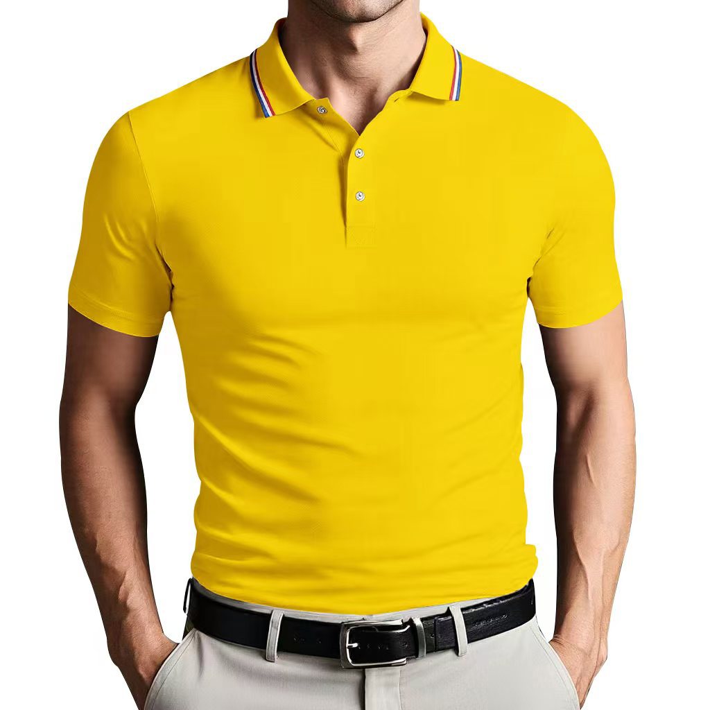 European size quick-drying polo shirt with lapel short sleeves