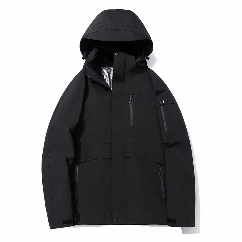 Men's and women's anti-virus waterproof mountaineering clothing three-in-one detachable jacket