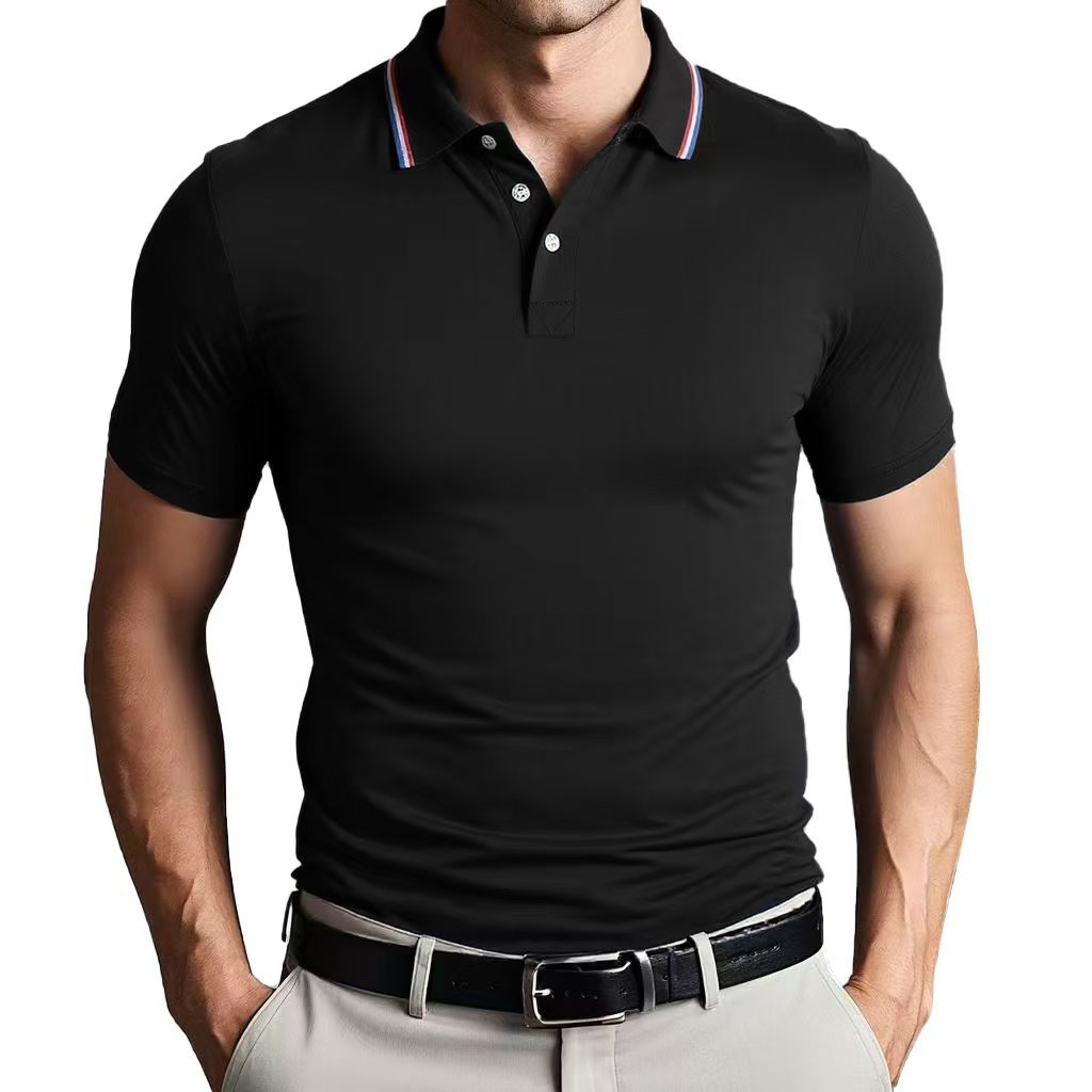 European size quick-drying polo shirt with lapel short sleeves