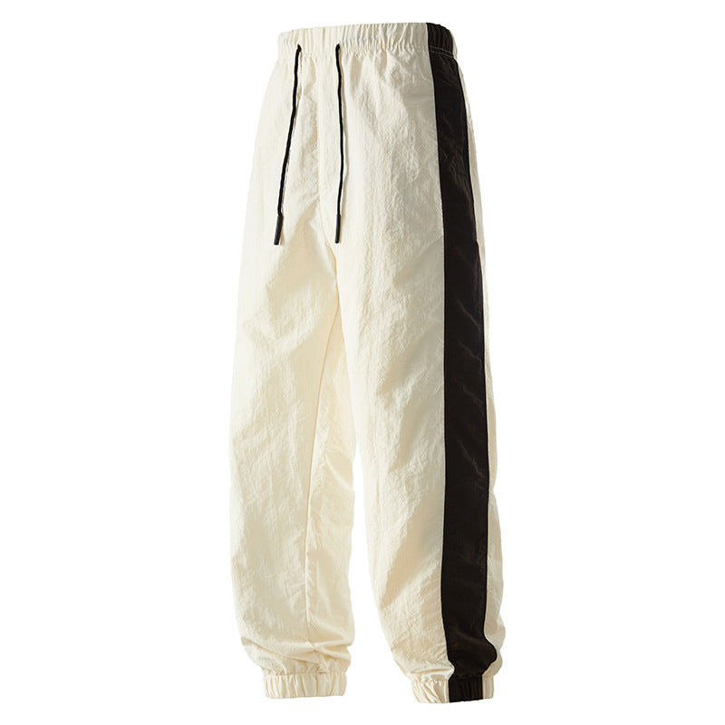 Summer ice silk pants for men American style outdoor quick-drying nine-point pants