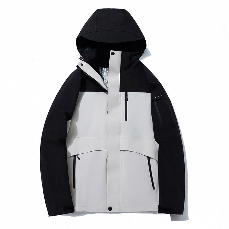 Men's and women's anti-virus waterproof mountaineering clothing three-in-one detachable jacket