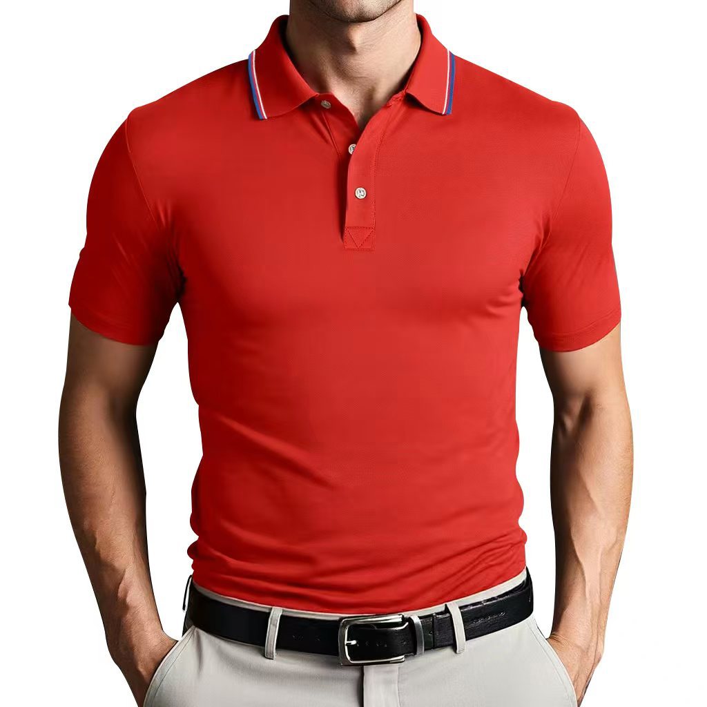 European size quick-drying polo shirt with lapel short sleeves