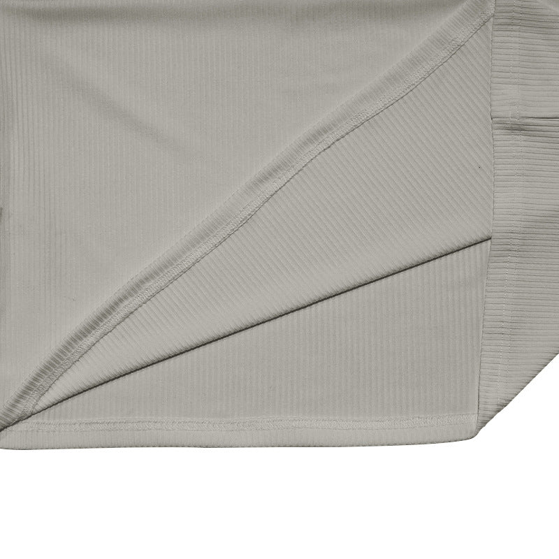 Men's casual cool breathable ribbed loose round neck short-sleeved shorts suit