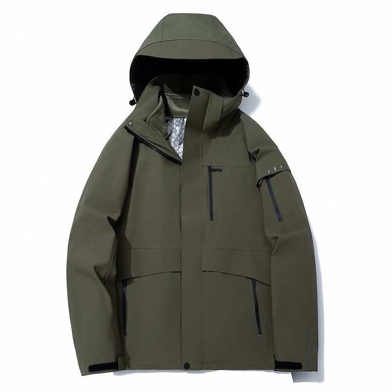 Men's and women's anti-virus waterproof mountaineering clothing three-in-one detachable jacket