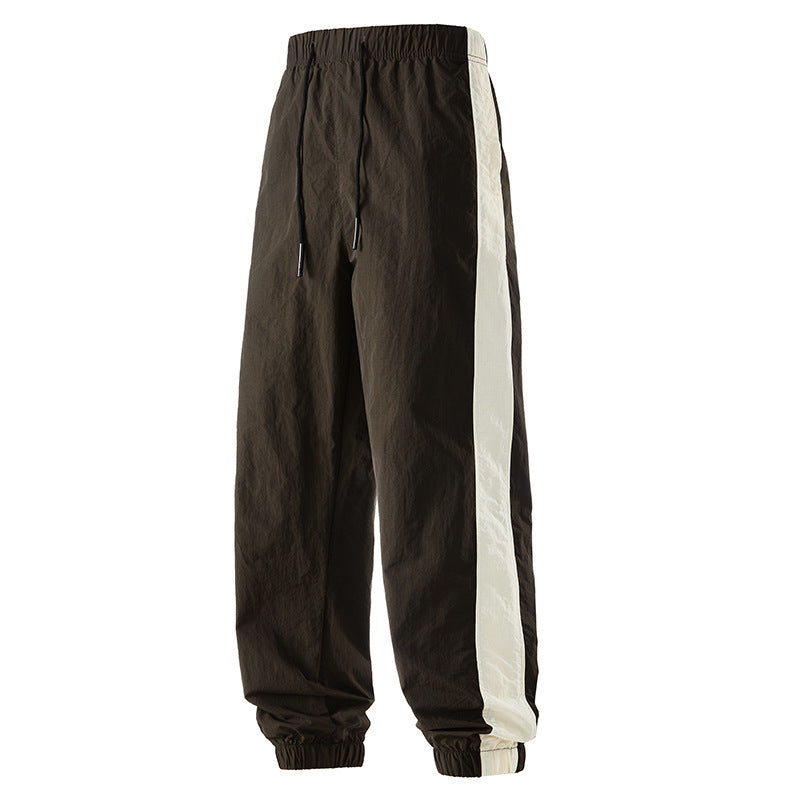 Summer ice silk pants for men American style outdoor quick-drying nine-point pants