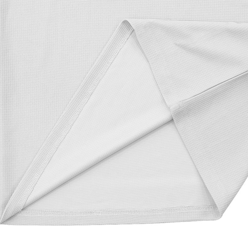 Short-sleeved T-shirt European and American men's tie-string henley shirt top