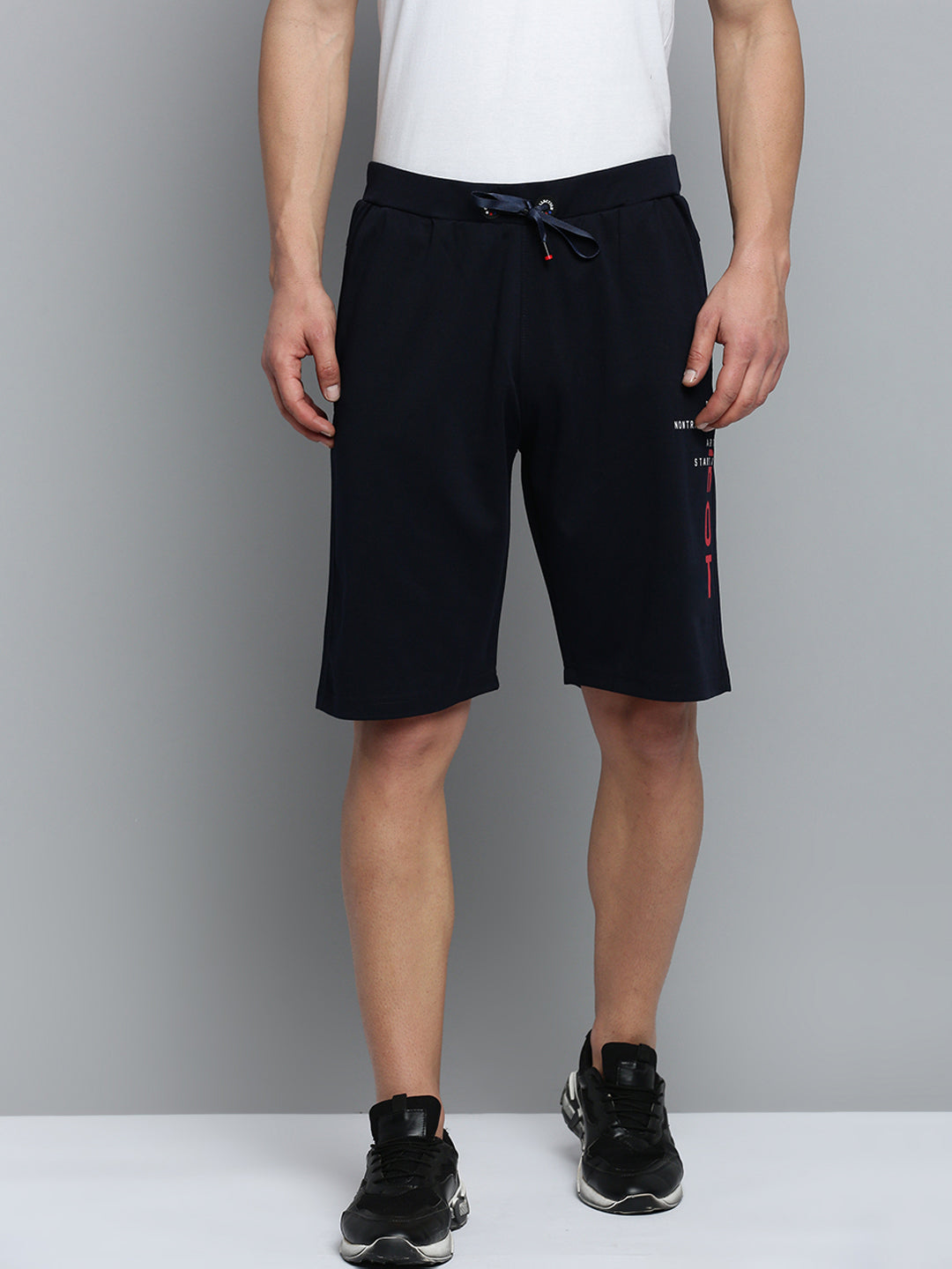 Men's Navy Blue Regular Fit Sports Shorts