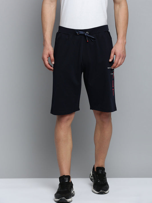 Men's Navy Blue Regular Fit Sports Shorts