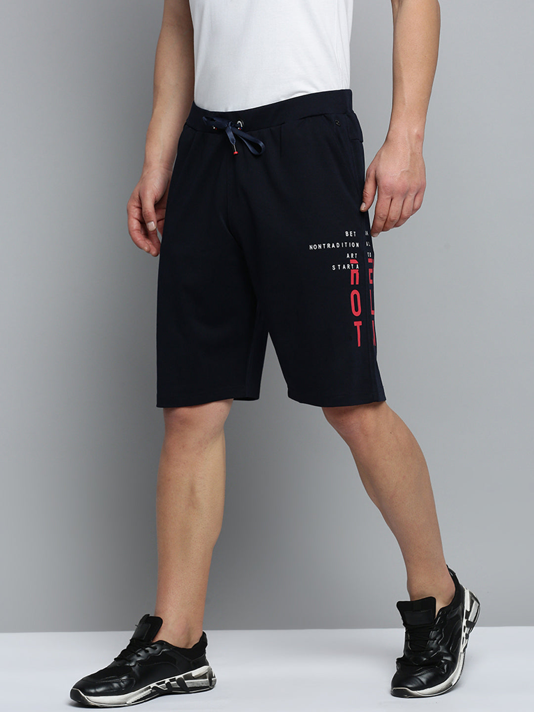 Men's Navy Blue Regular Fit Sports Shorts