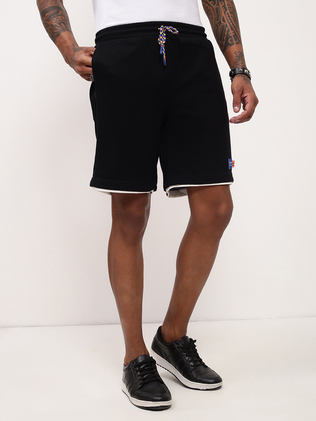 Men's Black Cotton Shorts